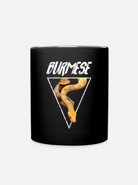 Burmesische Pythonschlange Besitzer - Tasse einfarbig - Schwarz