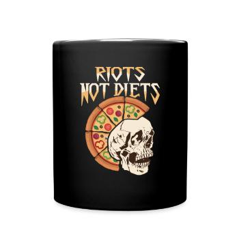 Riots not diets design for a hobby pizza maker - Full Colour Mug - black - Front