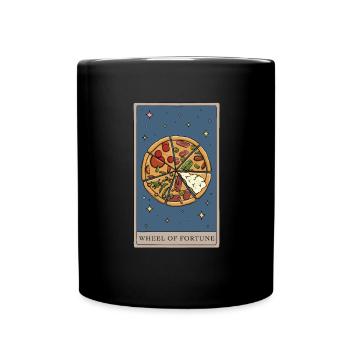 Glücksrad-Pizza Design für einen Tarotkartenleser - Tasse einfarbig - Schwarz - Vorne