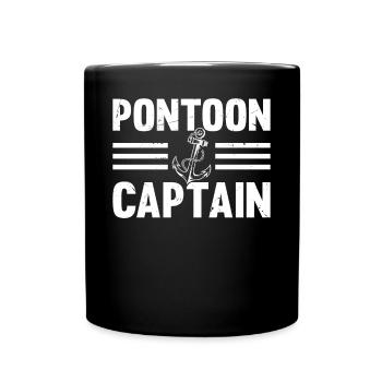 Capitaine de ponton avec ancre de bateau - Pontoon Boat Ca - Mug uni - noir - Devant