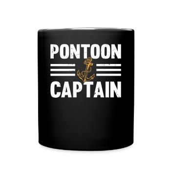Capitaine de bateau ponton avec ancre de bateau - Pontoon Ca - Mug uni - noir - Devant