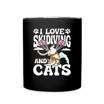 Parachute & Cats - Full Colour Mug - black - Front