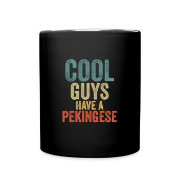 Cool Guys a un pékinois - Mug uni - noir - Devant