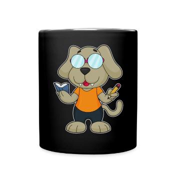 Lunettes de livre Dog Nerd - Mug uni - noir - Devant