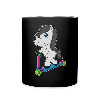 Scooter à cheval - Mug uni - noir - Devant