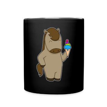 Horse waffle iron - Full Colour Mug - black - Front