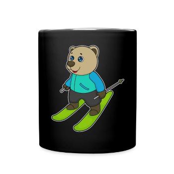 Bear Skier Skier Skier - Mug uni - noir - Devant