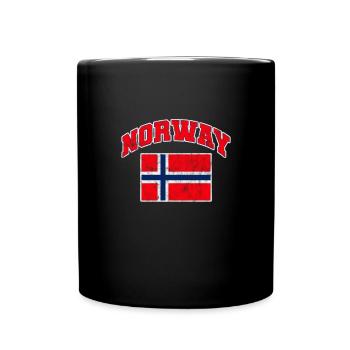 Norwegen Skandinavien Norge Norweger Geschenk - Tasse einfarbig - Schwarz - Vorne
