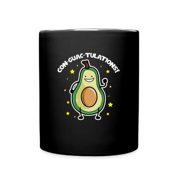 Avocado design for vegetarians and vegans - Full Colour Mug - black - Front