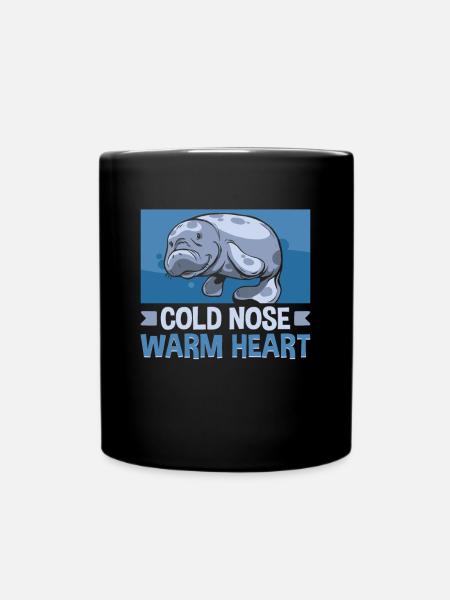 Cold Nose Warm Heart Manatee mollige Seekuh - Tasse einfarbig - Schwarz