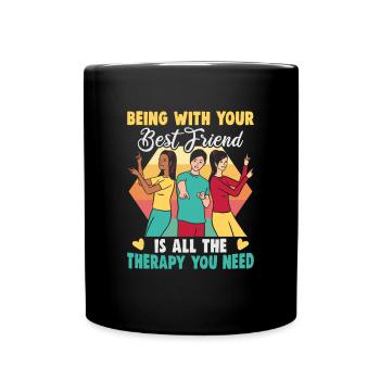 Friendship gift for good friend - Full Colour Mug - black - Front