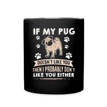 Conception de carlin pour chiens pour les amoureux des chiens - Mug uni - noir - Devant