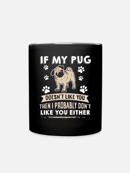 Hunde Mops Design für Hundeliebhaber - Ensfarvet krus - sort