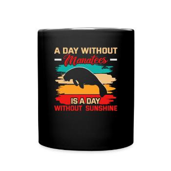 Cold Nose Warm Heart Manatee Chubby Manatee - Full Colour Mug - black - Front