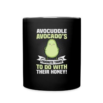 Avocado design for vegetarians and vegans - Full Colour Mug - black - Front