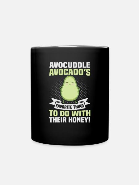 Avocado Design für Vegetarier und Veganer - Tasse einfarbig - Schwarz