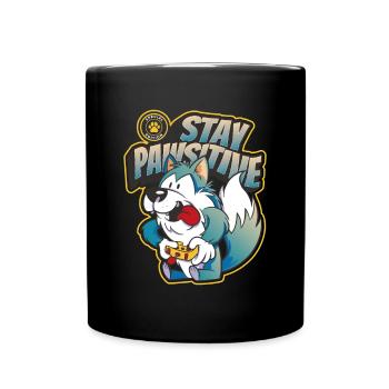 Gaming - Dog gaming stay pawsitive - Tasse einfarbig - Schwarz - Vorne