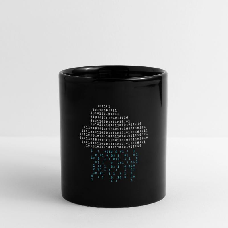 Programmer - binary code cloud rain Full Colour Mug