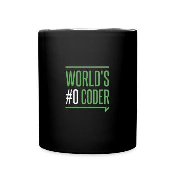 Programmer - creators coders world's #0 coder - Full Colour Mug - black - Front