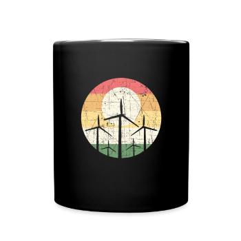 Vintage Windmill Operator. Windturbinen-techniker - Tasse einfarbig - Schwarz - Vorne