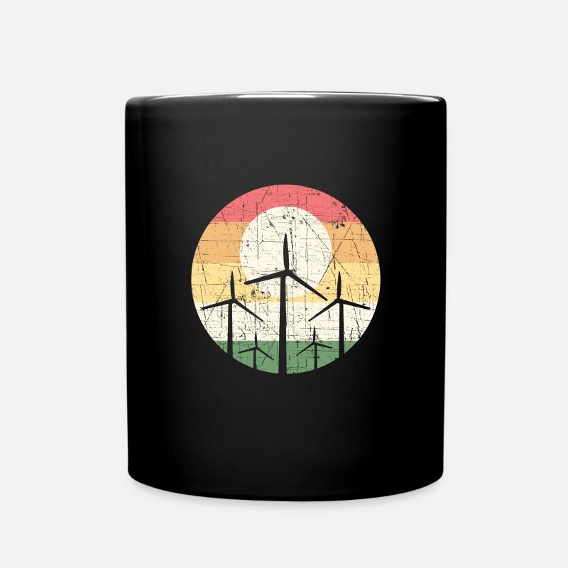 Opérateur de moulin à vent vintage. Technicien éolienne - Mug uni - noir