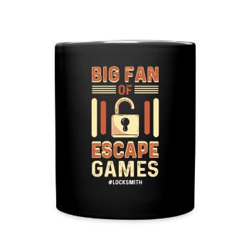 Grand fan des jeux d'évasion. Choisissez les serrures. - Mug uni - noir - Devant
