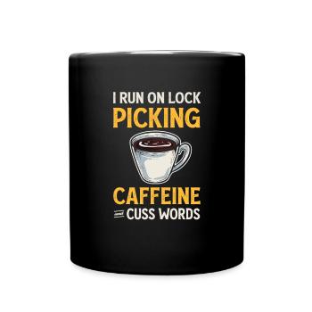 Lock picking caféine jurons. Châteaux - Mug uni - noir - Devant