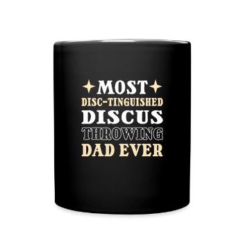 Diskuswerfender Vater. Diskuswerfer-vater - Tasse einfarbig - Schwarz - Vorne