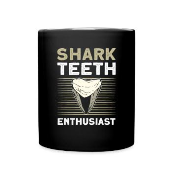 Passionné de dents de requin. Dent fossile de mégalodon - Mug uni - noir - Devant