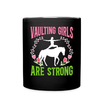 Les filles de saut sont fortes en voltige équestre - Mug uni - noir - Devant