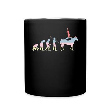 Pferdevoltigieren Evolution Reiten Reiten - Tasse einfarbig - Schwarz - Vorne