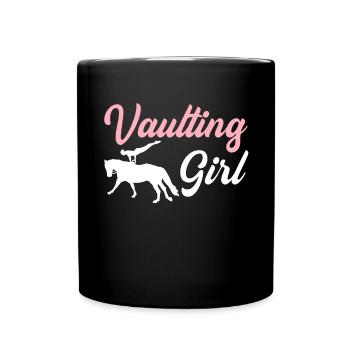 Saut de cheval Fille Amoureux des chevaux Voltige - Mug uni - noir - Devant