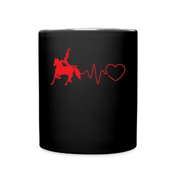 Cheval Voltige Heartbeat Equestre Cheval - Mug uni - noir - Devant