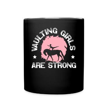 Les filles de saut sont fortes en voltige équestre - Mug uni - noir - Devant