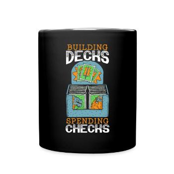 Building Decks Spending Checks Collecteur de cartes - Mug uni - noir - Devant
