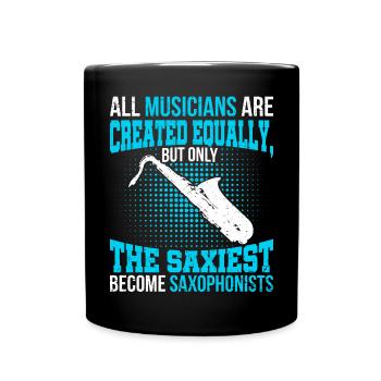 Saxophon Saxophonist - Tasse einfarbig - Schwarz - Vorne