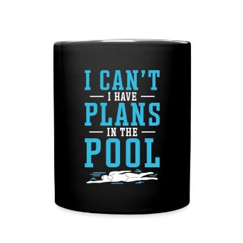 Schimmer Schwimmen Je ne peux pas avoir de plans dans le - Mug uni - noir - Devant