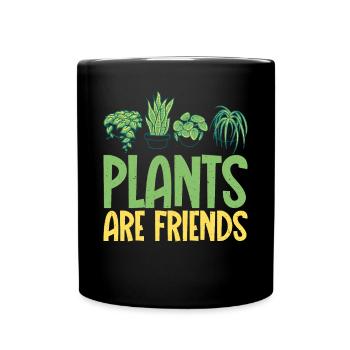 Les plantes sont amies végétaliennes végétariennes - Mug uni - noir - Devant
