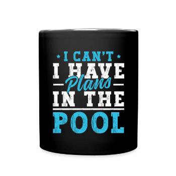 Schimmer Schwimmen Je ne peux pas avoir de plans dans le - Mug uni - noir - Devant
