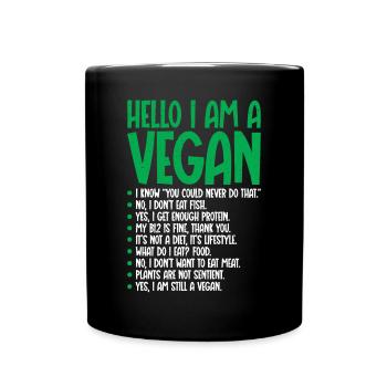 Ich Bin Eine Vegane Vegetarische - Tasse einfarbig - Schwarz - Vorne