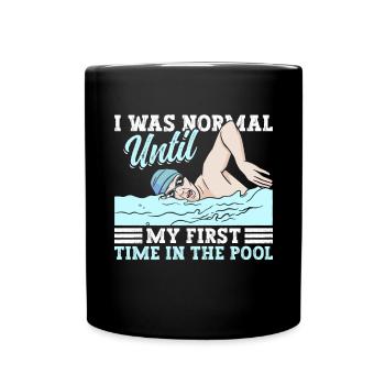 Schimmer Schwimmen J’étais normal jusqu’à mon premier - Mug uni - noir - Devant