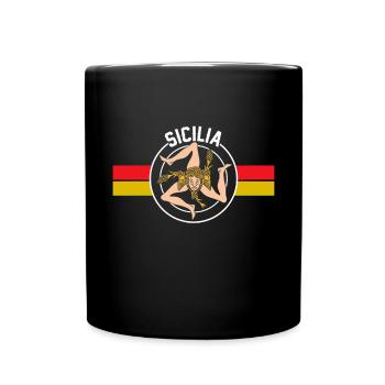Sizilien flagge Sizilien Palermo Italien - Tasse einfarbig - Schwarz - Vorne