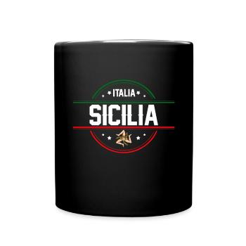 Sicile drapeau Sicile Palerme Italie - Mug uni - noir - Devant