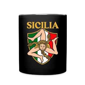 Sicile drapeau Sicile Palerme Italie - Mug uni - noir - Devant