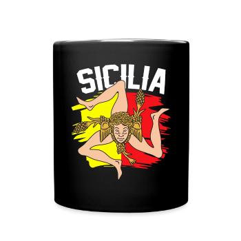 Sicile drapeau Sicile Palerme Italie - Mug uni - noir - Devant