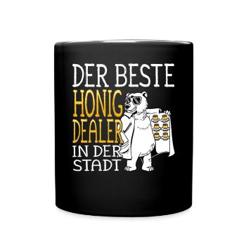Bester Honig Händler Honigwaben Imkerei Imker - Tasse einfarbig - Schwarz - Vorne