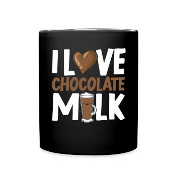 I Love Chocolate Milk Drinker Choco Drink Flavor - Full Colour Mug - black - Front
