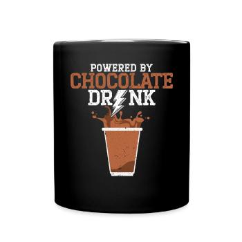 Powered By Chocolate Drink Choco Drink Flavor - Full Colour Mug - black - Front