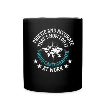 Carte Cartographe Cartographie - Mug uni - noir - Devant