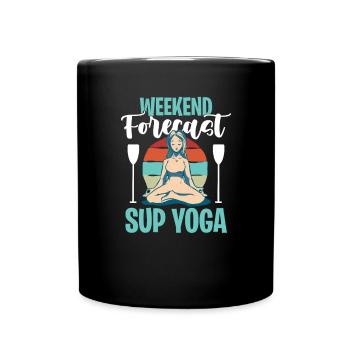 Übung Stand Up Paddle Fitness Yogini - Tasse einfarbig - Schwarz - Vorne
